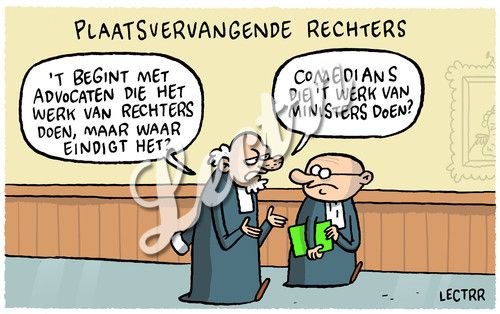 cartoon plaatsvervangende rechters